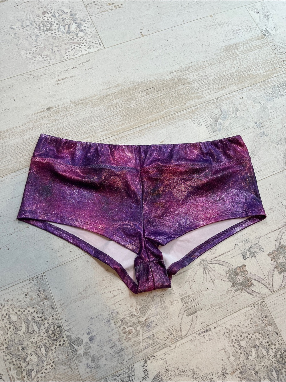 Spencer’s Purple Galaxy Mini Shorts Size Large